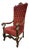 Antique Victorian Carved Ornate Oversized Tufted Back Throne Chair Newly Reupholstered For Sale