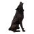 Life-Size Bronze Howling Wolf Sculpture, 37” H For Sale