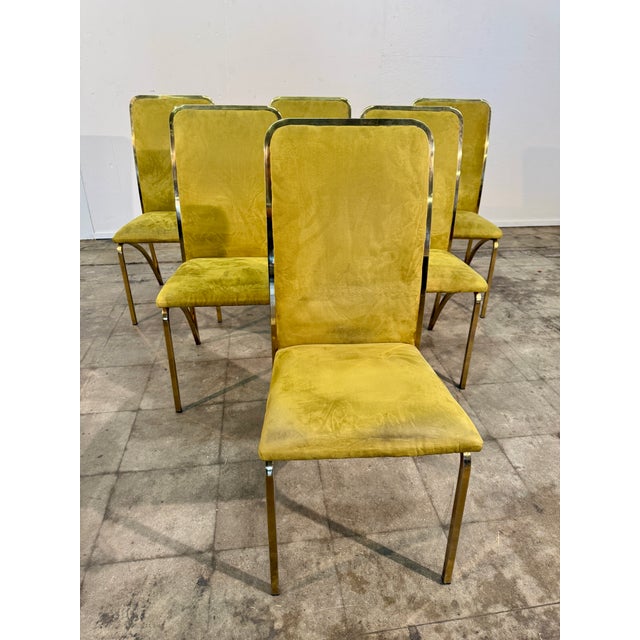 Textile Set of Six Dining Chairs, Attributed to Romeo Rega, Italy, 1970s For Sale - Image 7 of 8