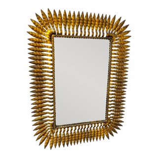 1970s Gold Wheat Mirror For Sale