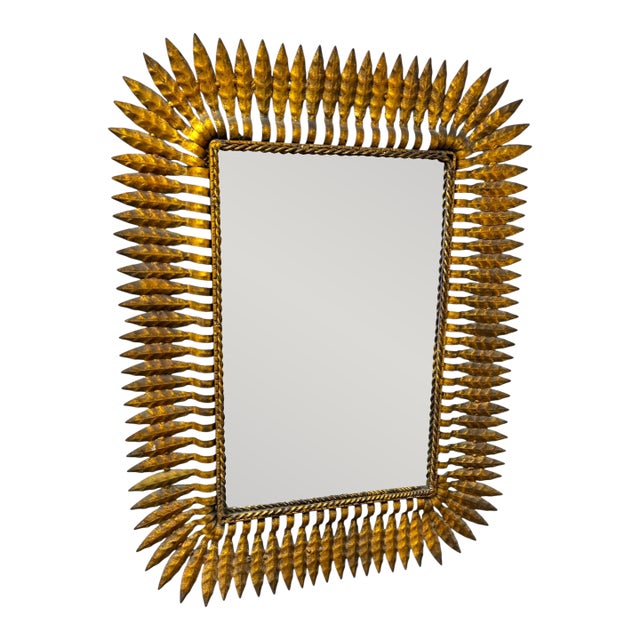 1970s Gold Wheat Mirror For Sale