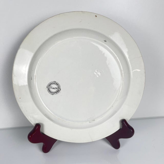 Antique U&C Plates from Sarreguemines, 1850, Set of 3 For Sale - Image 4 of 15
