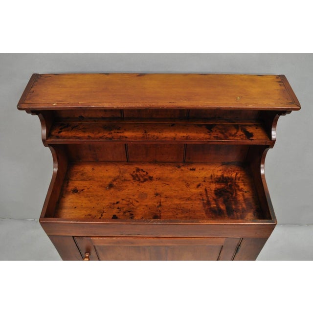 Mid 19th Century Antique French Country Colonial Pine Wood 50" H Drysink Kitchen Jelly Cupboard For Sale - Image 5 of 12