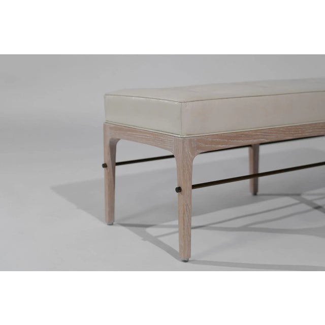 Carlos Solano-Granda Linear Bench in Limed Oak and Bronze Series 60 For Sale - Image 11 of 12