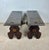 Charming pair of small rustic Spanish wooden stools featuring thick plank tops and sculptural cut-out supports. Crafted in...