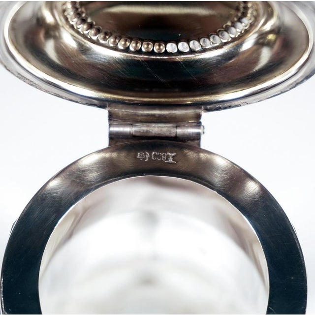Metal Art Nouveau Carafe Cut Glass Decanter with Silver Mount from Koch & Bergfeld, 1890s For Sale - Image 7 of 9