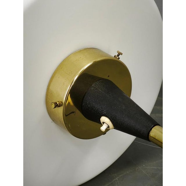 Metal Space Age Brass and Opaline Glass Floor Lamp from Lidokov, 1960s For Sale - Image 7 of 12
