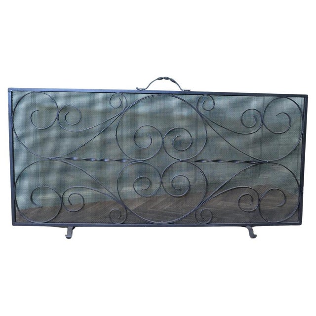 Long Wrought Iron Fire Screen, 1960 For Sale - Image 8 of 8