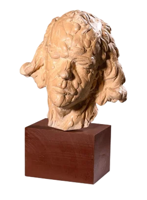 Sergio de Giusti Modernist Contemporary White Ceramic Male Bust Sculpture