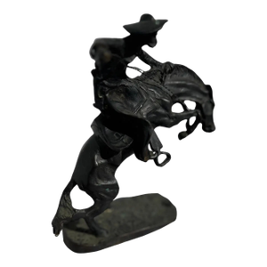 Late 20th Century 7.5" Cowboy Bronze Statue