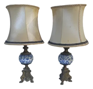 Table Lamps in Ceramic and Bronze, Set of 2