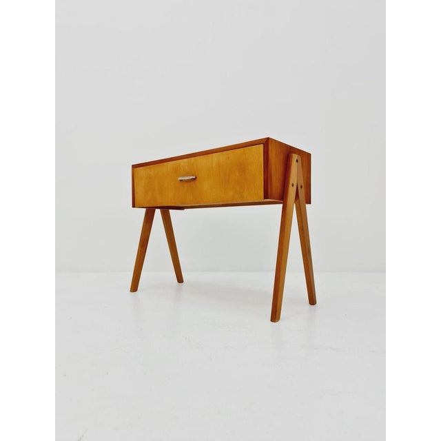 Mid-Century German Beech Side Table, 1950s For Sale - Image 4 of 11