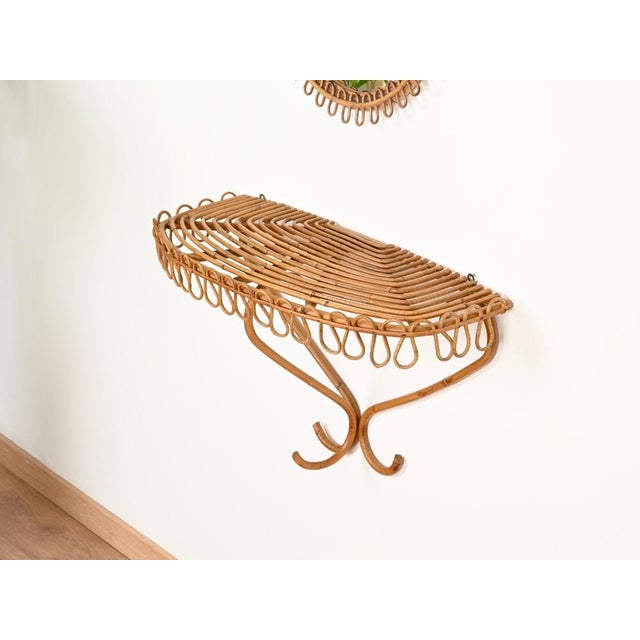Large Wall Shelf in Rattan and Bamboo by Franco Albini, Italy, 1960 For Sale - Image 10 of 15