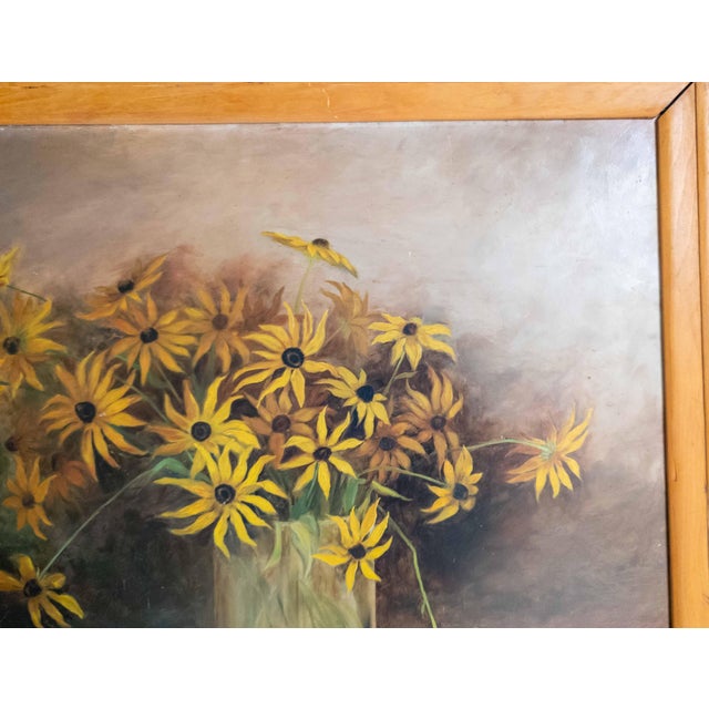 Early 20th Century American Still Life Painting of Black Eyed Susans For Sale - Image 12 of 16