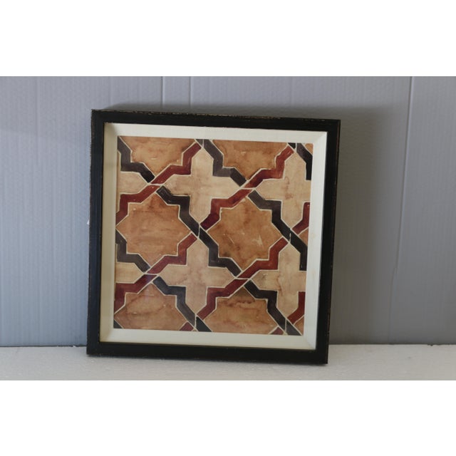 Start & Cross Shapes in brown, tan red, black neutral pattern study 10