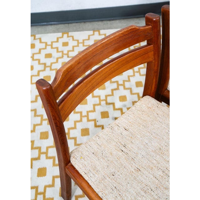 Tan Mid Century Danish Modern Dining Chairs Dyrlund Brown Set 4 Teak Vintage Denmark For Sale - Image 8 of 11