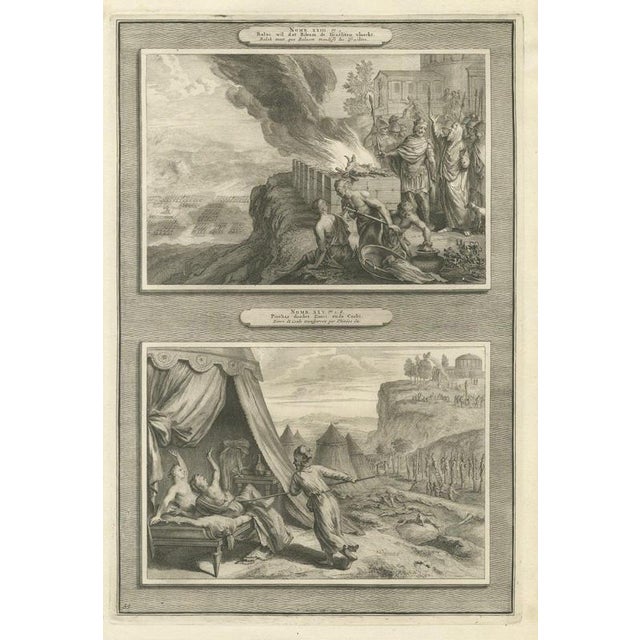 Pieter Mortier, Balak and Balaam at the Altars and the Zeal of Phinehas, 1700, Engraving For Sale - Image 12 of 12