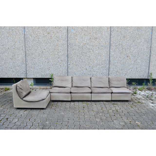 Vintage Modular Buffalo Leather Sofa from Walter Knoll / Wilhelm Knoll, 1970s, Set of 5 For Sale - Image 3 of 18