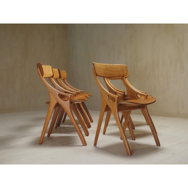 Dining Chairs by Arne Hovmand Olsen for Mogens Kold, 1959, Set of 6 For Sale - Image 3 of 8