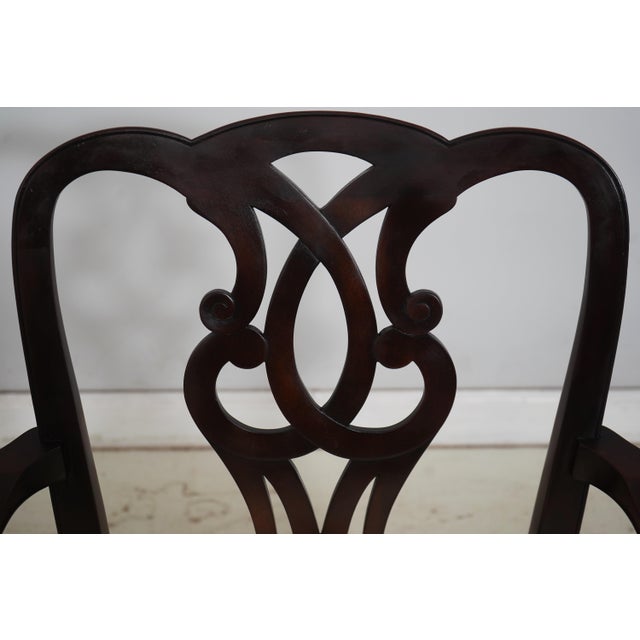 1950s Set of 8 Baker Chippendale Mahogany Dining Room Chairs For Sale - Image 5 of 18