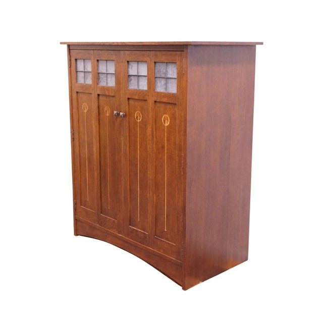 STICKLEY FURNITURE Harvey Ellis Solid Cherry Arts & Crafts Mission Style 51" Media Cabinet 89-1146 - #32 Onondaga Finish...
