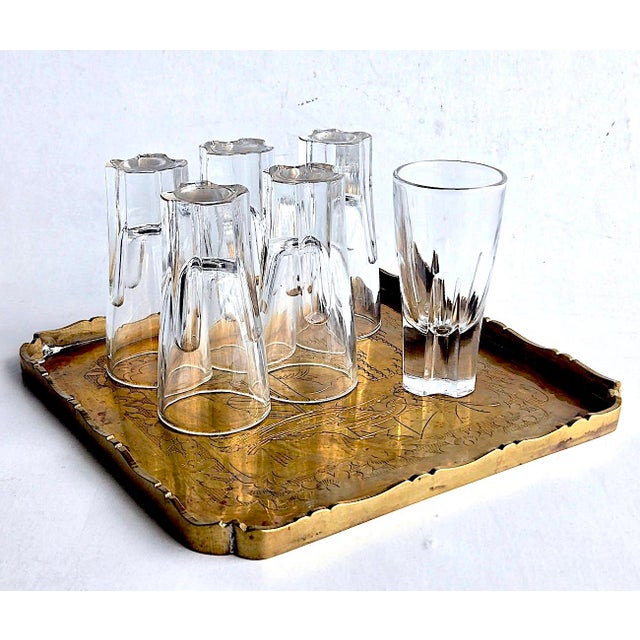 Offered is a set of 6 vintage heavy base vodka/shot glasses designed by Carlo Moretti for Vetreria Borgonovo in the 1960s....