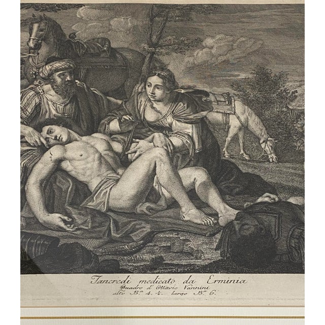 Printmaking Materials Carlo Lasinio "Ermina and the Wounded Tancredi" Original Etching C.1820 For Sale - Image 7 of 13
