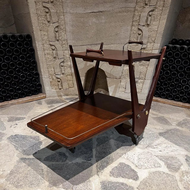 Eugenio Escudero 1950s Eugenio Escudero Bar Service Cart Mexico City For Sale - Image 4 of 13