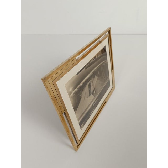 Mid-Century Picture Frame in Gilded Brass by Paul Mer, 1970s For Sale - Image 6 of 18