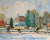 An original watercolor painting on paper by William Walker Telfer, Scottish artist 1907-1993, "February Snow, Eggington,...