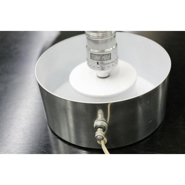 Chrome 1960s Mid Century Modern Robert Sonneman Chrome & Glass Table Lamp For Sale - Image 8 of 10