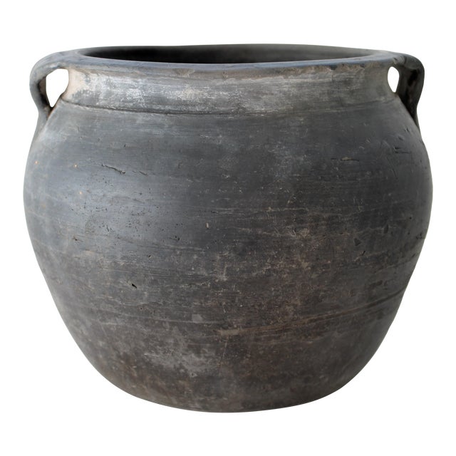 Vintage Distressed Pottery Cachepot W/Handles Chairish