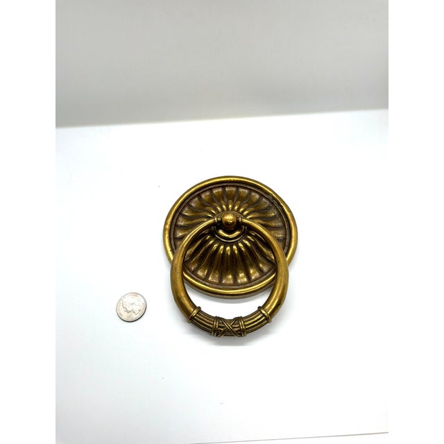 Traditional Henredon Large Ring Pull Antique Brass For Sale - Image 3 of 3