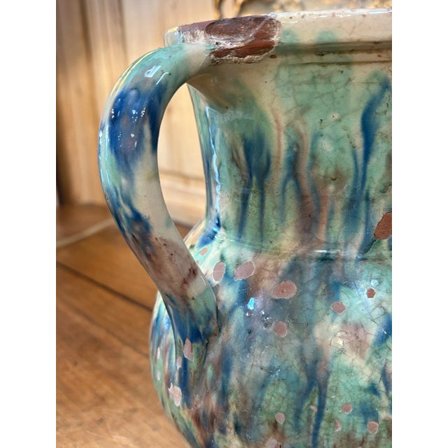 Ceramic 19th Century French Jaspe Glazed Pitcher For Sale - Image 7 of 8