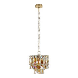 1960s Unique Italian Iridescent Murano Glass Chandelier by Vistosi For Sale