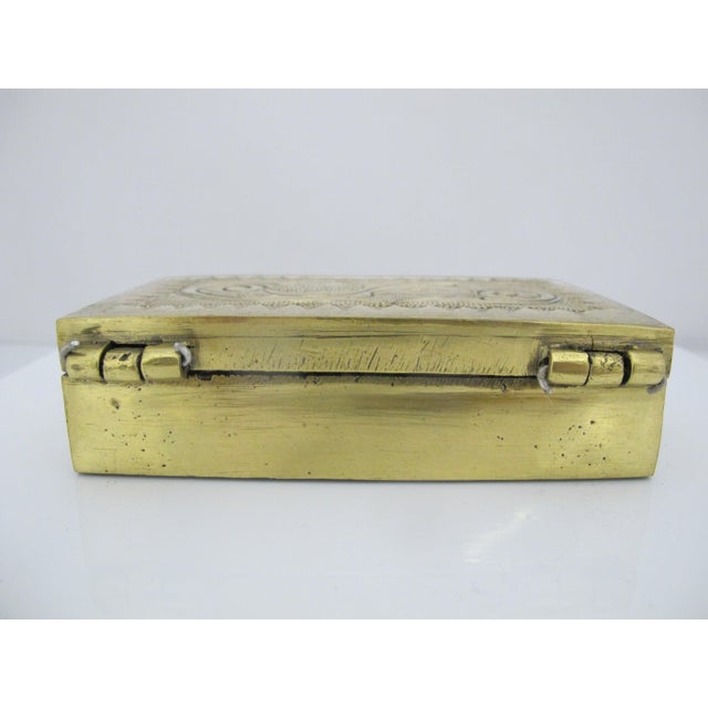Metal Vintage Betel Nut Engraved Scroll Brass Philippines Snuff Box Pair For Sale - Image 7 of 11