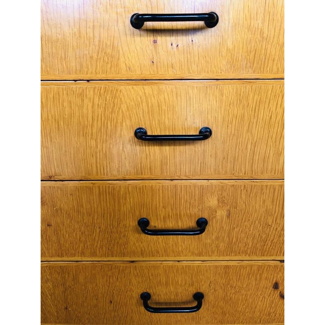 Mid-Century Oak Storage Cabinet on Wheels, 1960s For Sale - Image 5 of 18