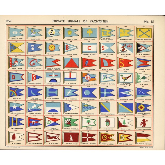 Original Lloyd's Register of Yachts "Private Signals of Yachtsmen" Reference Pages – Set of 4 – Year 1952 Group F For Sale - Image 4 of 5