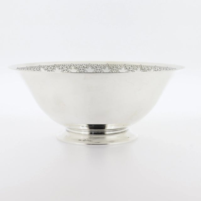 Metal Antique Art Deco Tiffany & Co. Sterling Silver Engraved Bowl For Sale - Image 7 of 13