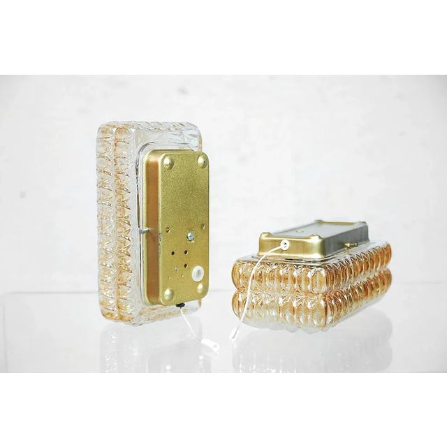 Mid-Century Modern Modern Ice Glass Wall Sconces, 1970s, Set of 2 For Sale - Image 3 of 9