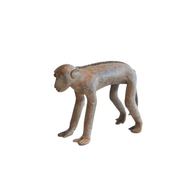 Bronze Vintage African Monkey Figurine For Sale - Image 8 of 8