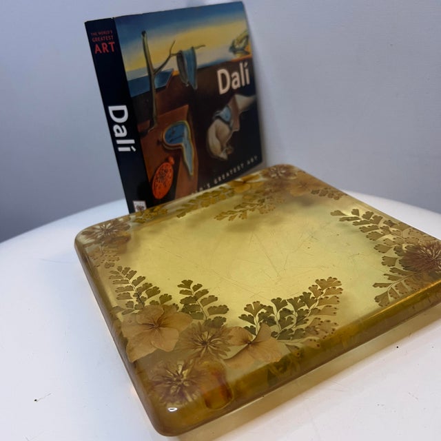 1960s Vintage Lucite Resin Trivet Tray | Large 9.5” Square For Sale - Image 5 of 6