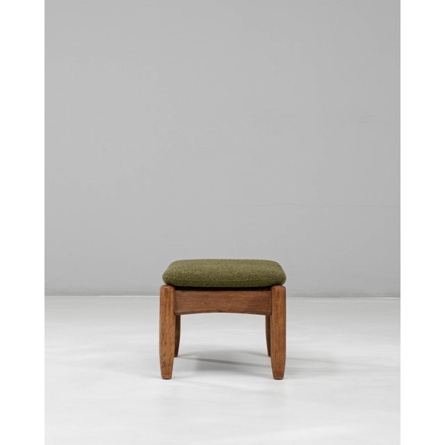 French Provincial 20th Century French Wooden Upholstered Ottoman For Sale - Image 3 of 18