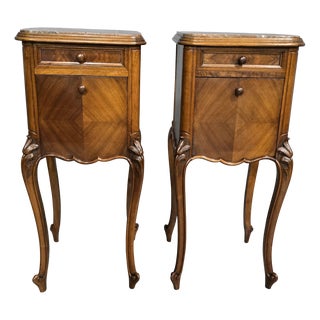 French Bedside Lamp Cabinets, 1880s, Set of 2 For Sale