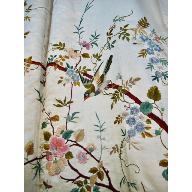 Chinese Silk Embroidery Curtains 19 Century For Sale - Image 12 of 16