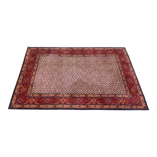 1950s Vintage Approx. 6x10 Oriental 100% Wool Area Rug For Sale