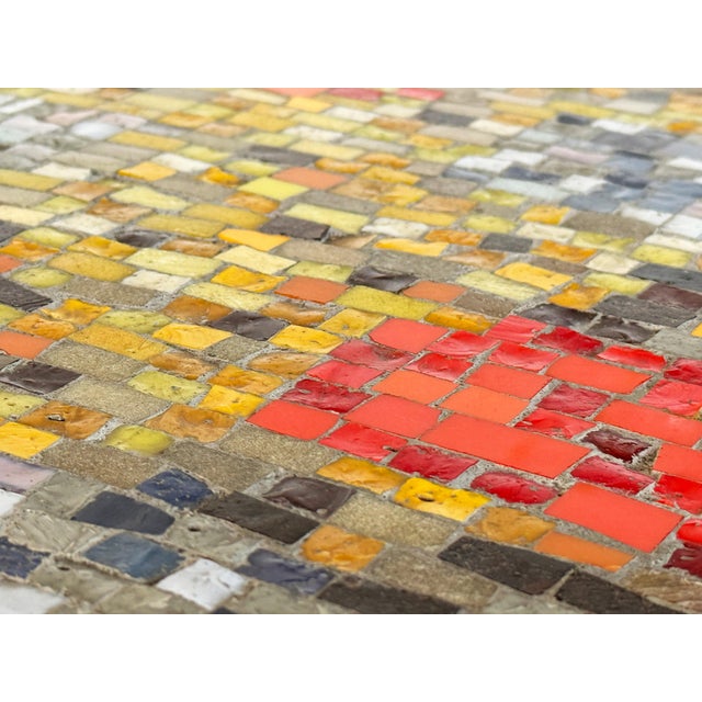 Mid-Century Modern Bronze and Murano Glass Mosaic Trapezoid Side Table in the Manner of Mosaic House / Vladimir Kagan For Sale In Providence - Image 6 of 12