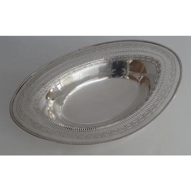 Sheffield Old Sheffield Oval Bowl Basket c 1800 For Sale - Image 4 of 9