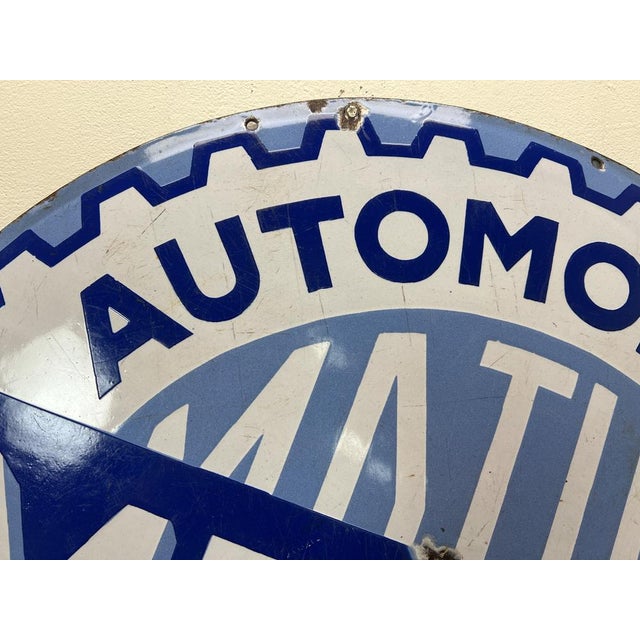 Automobiles Mathis Sign in Enamel, France, 1930s For Sale - Image 3 of 15