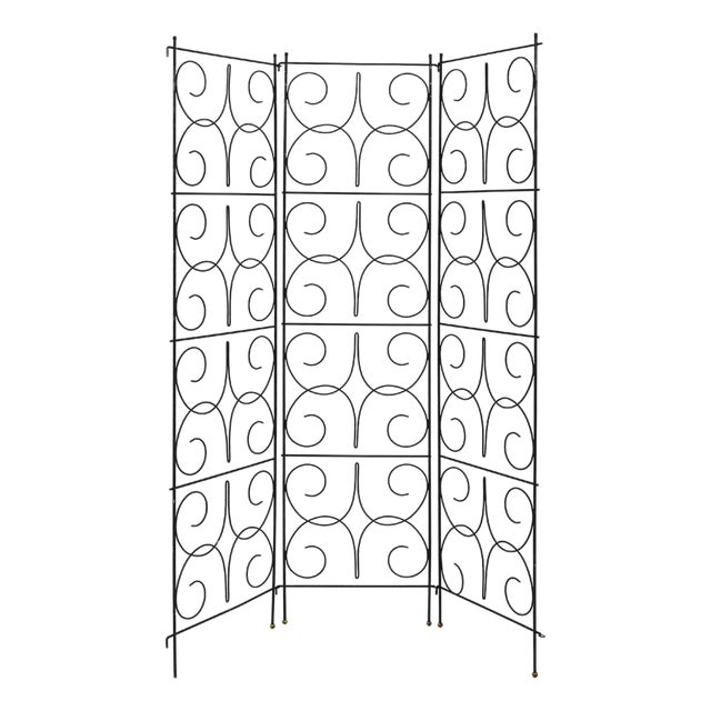 Mid 20th Century Wire Three-Panel Folding Screen For Sale